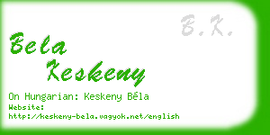 bela keskeny business card
