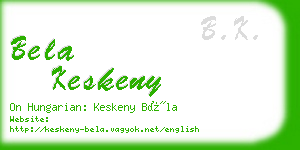 bela keskeny business card